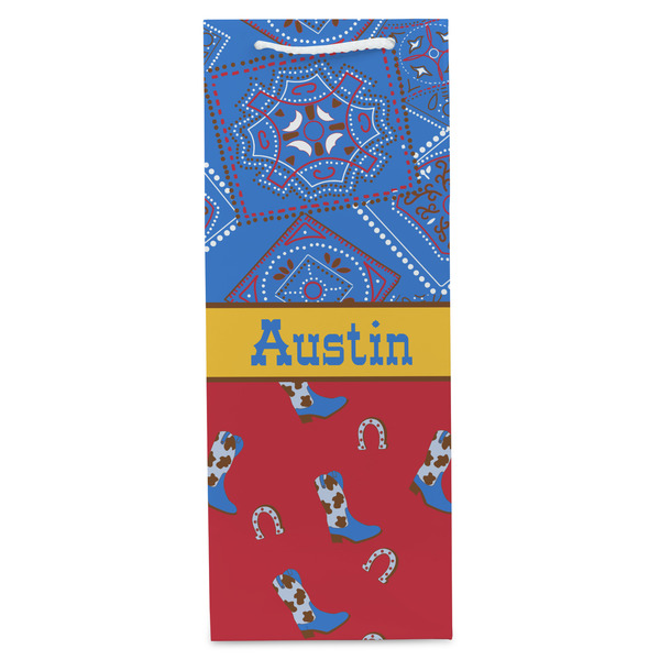Cowboy Wine Gift Bag - Matte - Front
