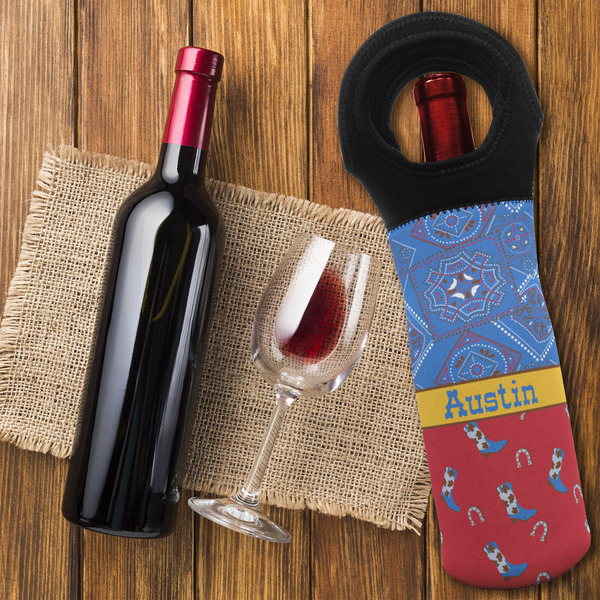 Cowboy Wine Tote Bag - FLATLAY