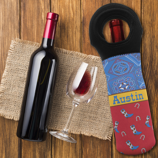 Cowboy Wine Tote Bag - FLATLAY