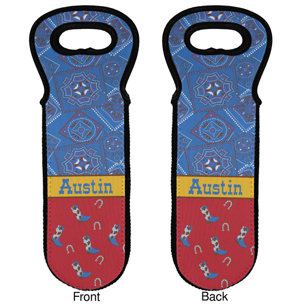 Cowboy Wine Tote Front & Back