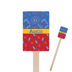 Cowboy 6.25" Rectangle Wooden Stir Sticks - Double Sided (Personalized)
