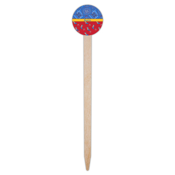 Cowboy Wooden 6" Food Pick - Round - Single Pick