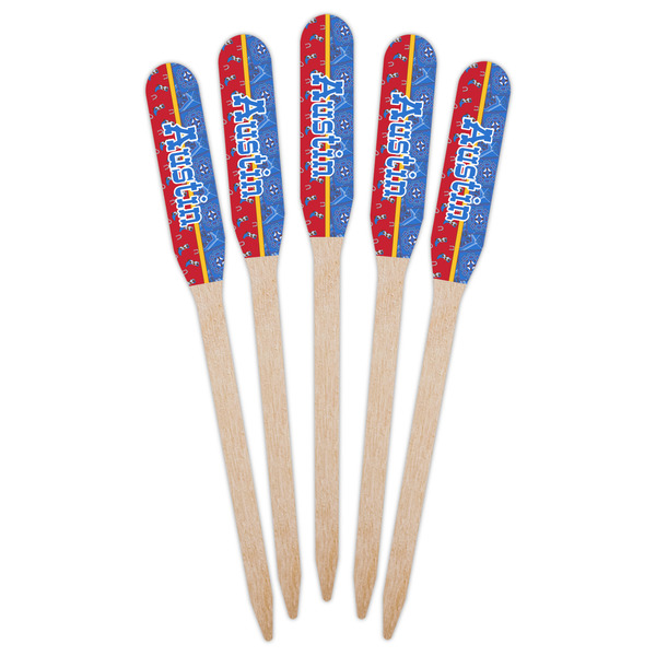 Cowboy Wooden Food Pick - Paddle - Fan View