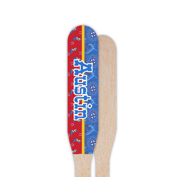 Cowboy Wooden Food Pick - Paddle - Single Sided - Front & Back