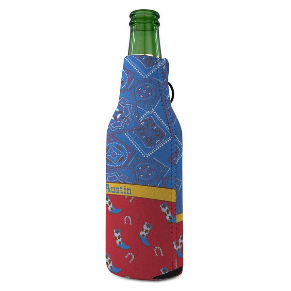Cowboy Zipper Bottle Cooler - ANGLE (bottle)