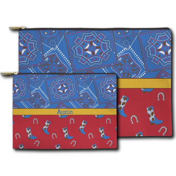 Cowboy Zippered Pouches - Size Comparison