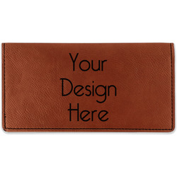 Leatherette Checkbook Holder - Double-Sided