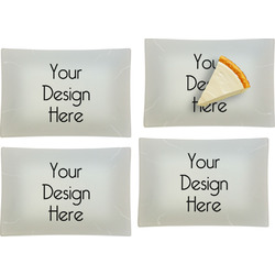 Glass Rectangular Appetizer / Dessert Plates - Set of 4