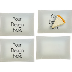 Glass Rectangular Appetizer / Dessert Plates - Set of 4