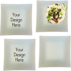 Glass Square Lunch / Dinner Plates 9.5" - Set of 4