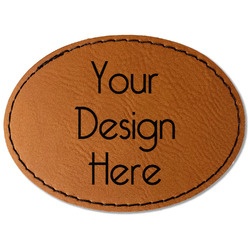 Faux Leather Iron On Patch - Oval