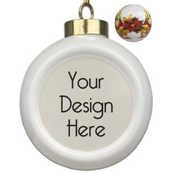 Ceramic Ball Ornaments - Poinsettia Garland