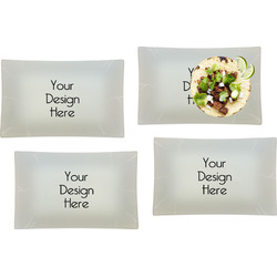 Glass Rectangular Lunch / Dinner Plates - Set of 4