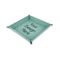 Faux Leather Dice Tray - 6" x 6" - Teal