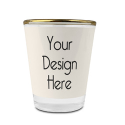 Glass Shot Glasses - 1.5 oz - with Gold Rim - Set of 4