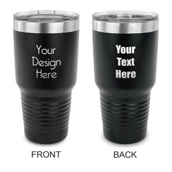 30 oz Stainless Steel Tumbler - Black - Double-Sided