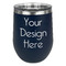 Stemless Stainless Steel Wine Tumblers - Navy - Single-Sided