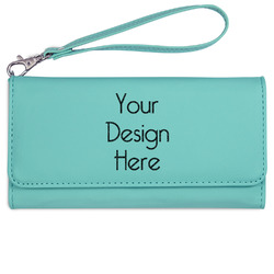 Ladies Leatherette Wallet - Laser Engraved - Teal