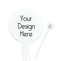 7" Round Plastic Stir Sticks - White - Single-Sided