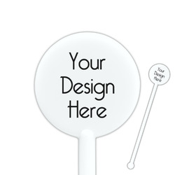 5.5" Round Plastic Stir Sticks - White - Double-Sided