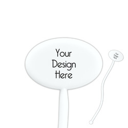 7" Oval Plastic Stir Sticks - White - Double-Sided