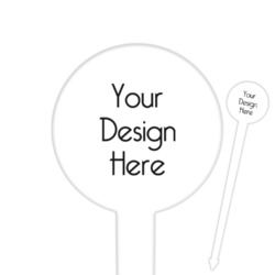 6" Round Plastic Food Picks - White - Single-Sided