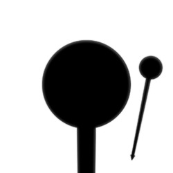 4" Round Plastic Food Picks - Black - Single-Sided