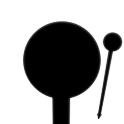 6" Round Plastic Food Picks - Black - Double-Sided