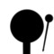 6" Round Plastic Food Picks - Black - Double-Sided