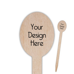 Oval Wooden Food Picks - Single-Sided