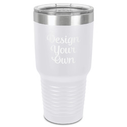 30 oz Stainless Steel Tumbler - White - Single-Sided