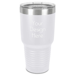 30 oz Stainless Steel Tumbler - White - Single-Sided