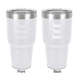 30 oz Stainless Steel Tumbler - White - Double-Sided