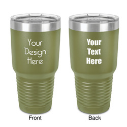 30 oz Stainless Steel Tumbler - Olive - Double-Sided