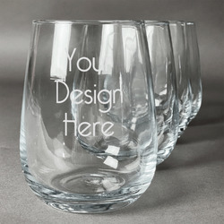 Stemless Wine Glasses - Laser Engraved- Set of 4
