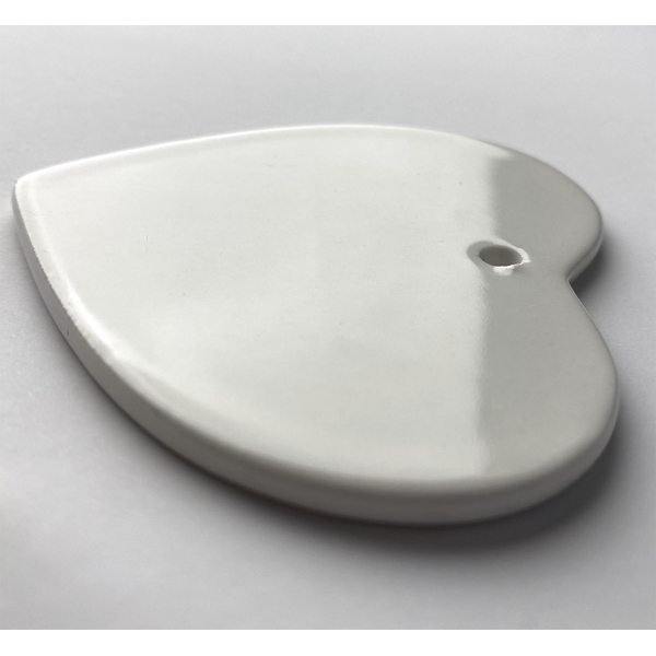 Ceramic Flat Heart Ornament Detail