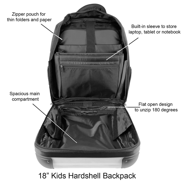 18" Hard Shell Backpack - INSIDE