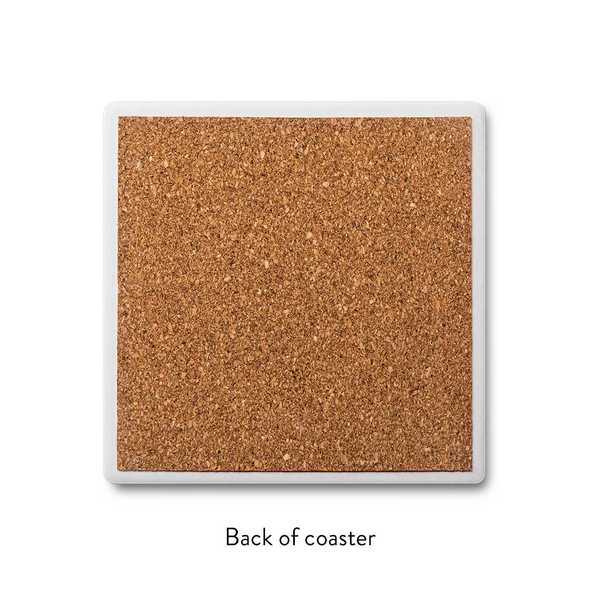 Absorbent Stone Coaster with Cork Backing - Back View