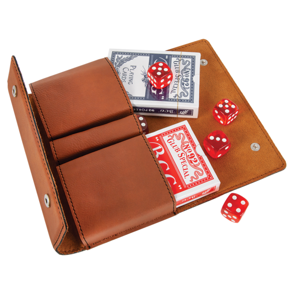 Leather Cards & Dice Set Inside