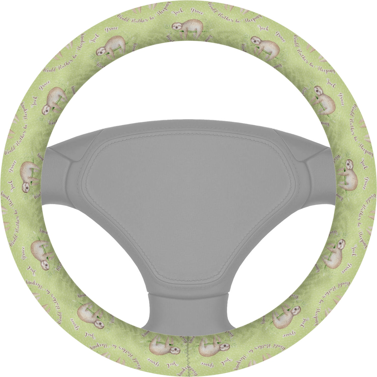 Custom Sloth Steering Wheel Cover (Personalized) YouCustomizeIt