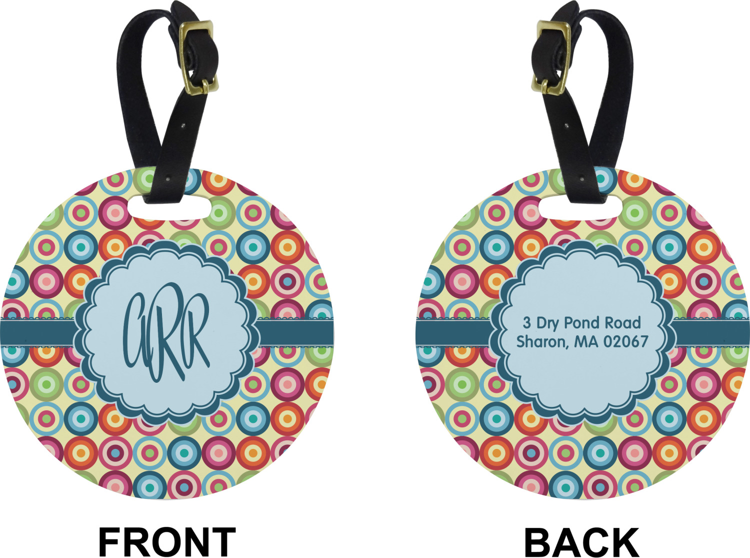 Custom Retro Chevron Monogram Plastic Luggage Tag YouCustomizeIt