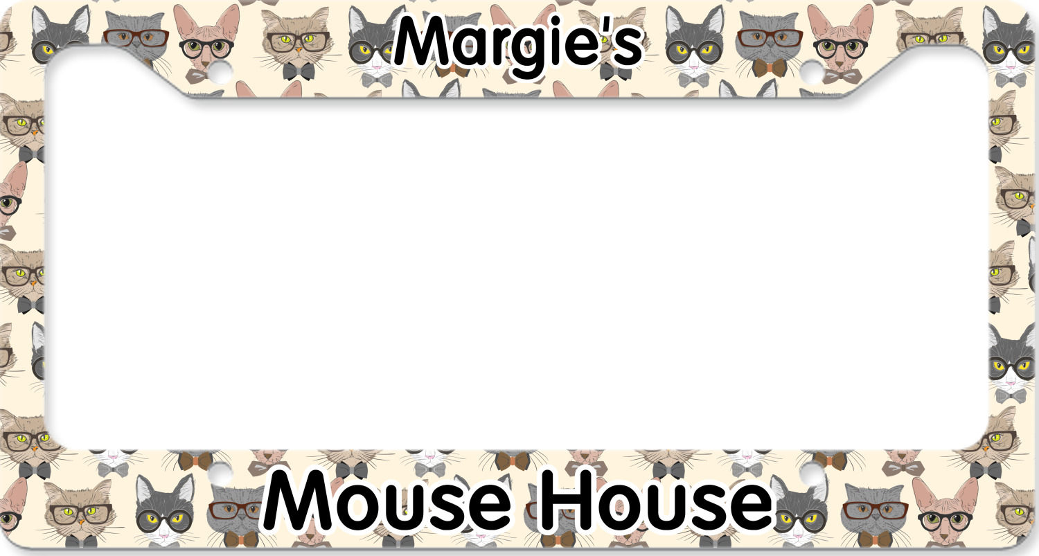 Custom Hipster Cats License Plate Frame (Personalized) YouCustomizeIt