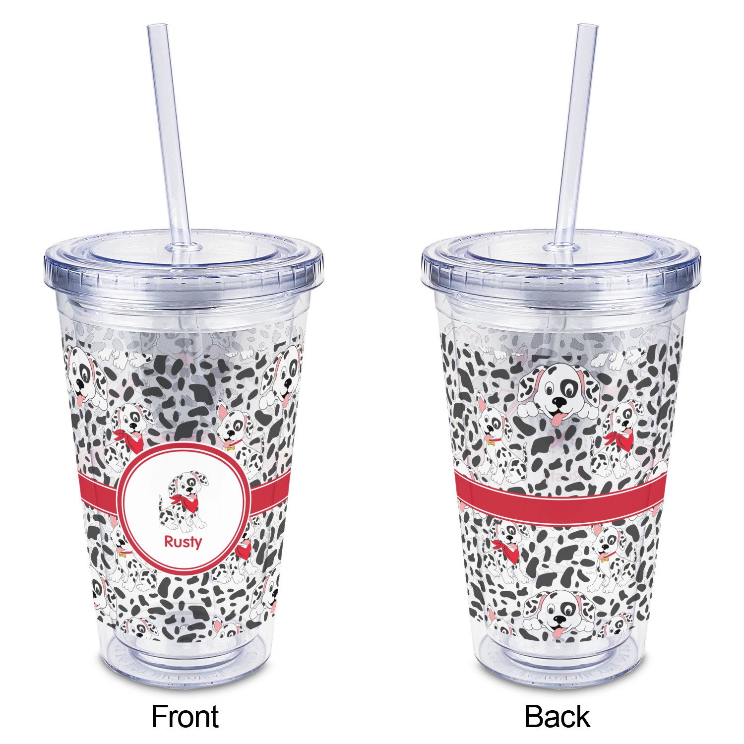Custom 16 oz Double Wall Acrylic Tumblers with Lid & Straw - Full Print, Design & Preview Online