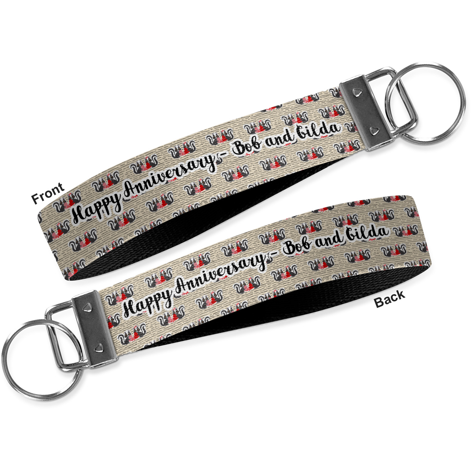 Generated Product Preview for GILDA FRISENDA Review of Happy Anniversary Wristlet Webbing Keychain Fob (Personalized)