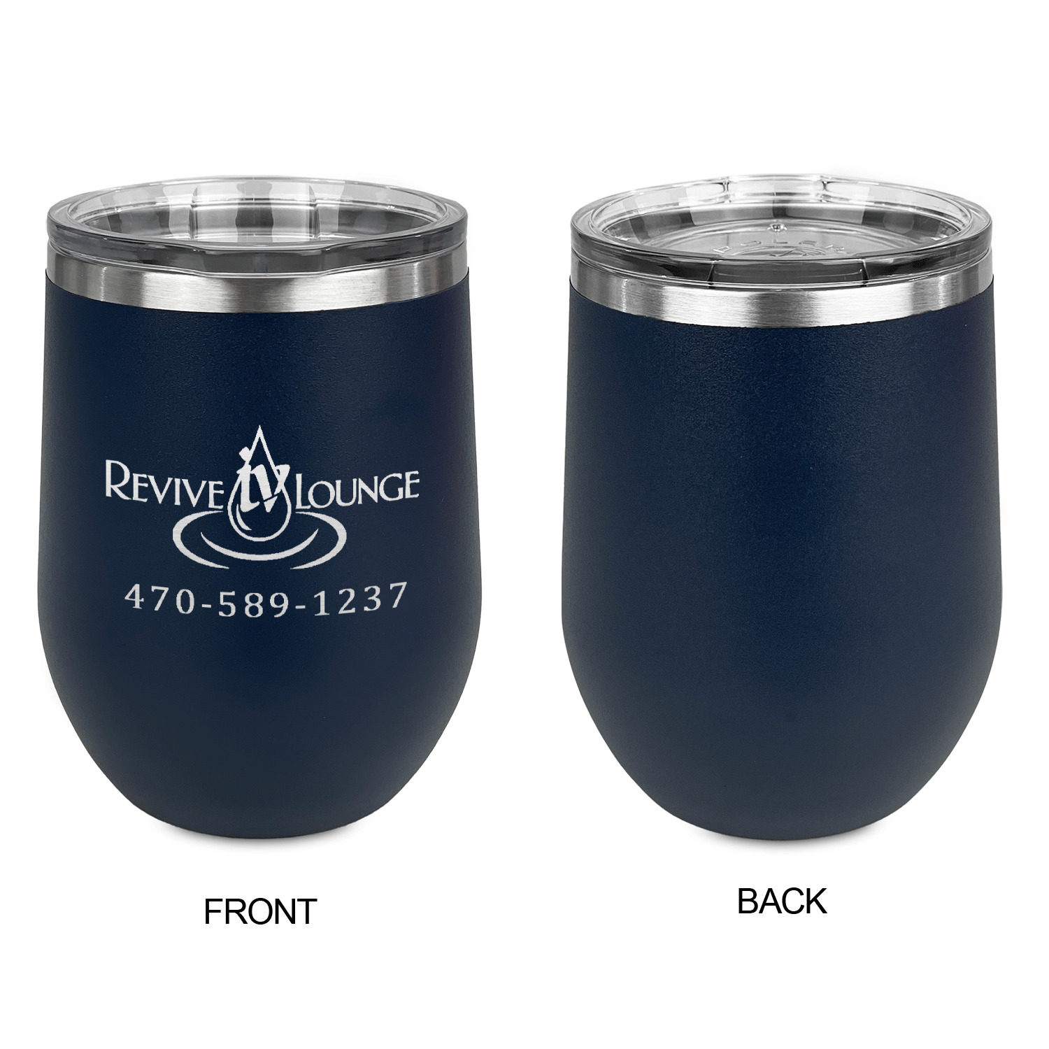 Insulated Wine Tumbler with Lid (Pearl Blue), Stemless Stainless