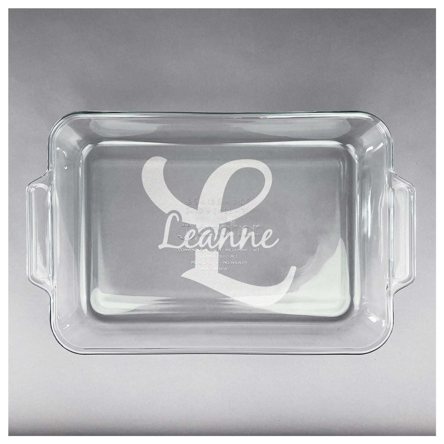 Custom Glass Baking Dishes with Truefit Lid 13in x 9in Design