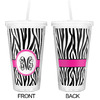 Generated Product Preview for Bg Review of Zebra Print Double Wall Tumbler with Straw (Personalized)
