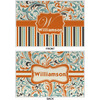 Generated Product Preview for Brenda Review of Orange Blue Swirls & Stripes Laminated Placemat w/ Name and Initial