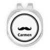 Generated Product Preview for CAROLYN Review of Mustache Print Golf Ball Marker - Hat Clip - Silver
