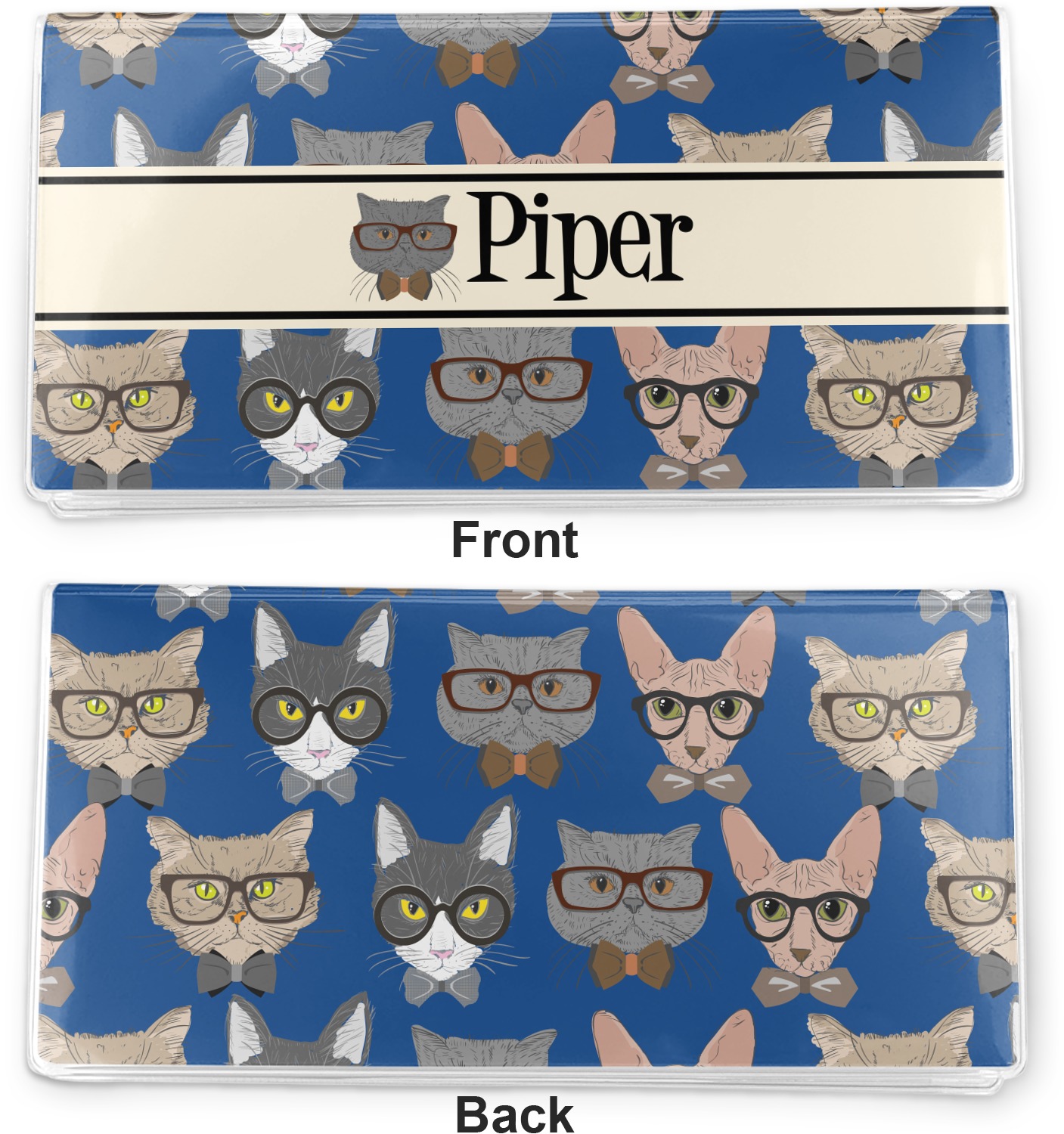 Custom Hipster Cats Vinyl Checkbook Cover (Personalized) YouCustomizeIt